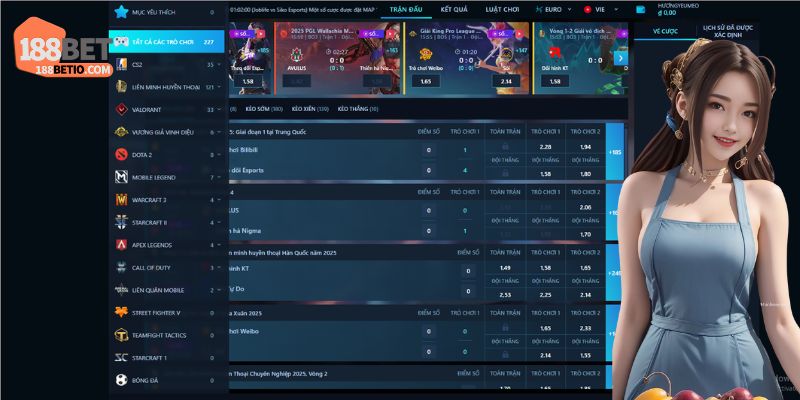 Điểm danh những tựa game Esports phổ biến tại 188Bet